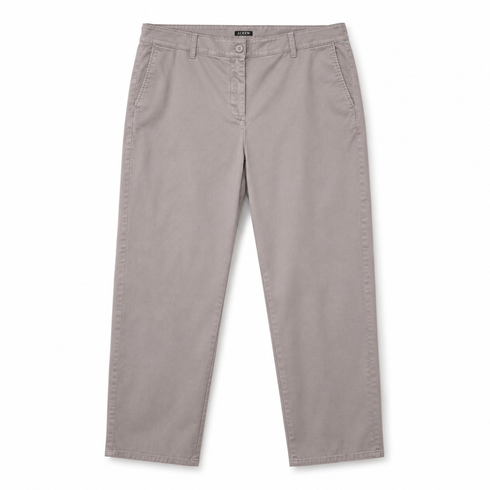 J Crew Kate Straight Leg Pants in Chino Womens Plus Size 18 Gray High Rise NWT